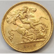 AUSTRALIA 1912 . HALF 1/2 SOVEREIGN . SYDNEY . GOLD